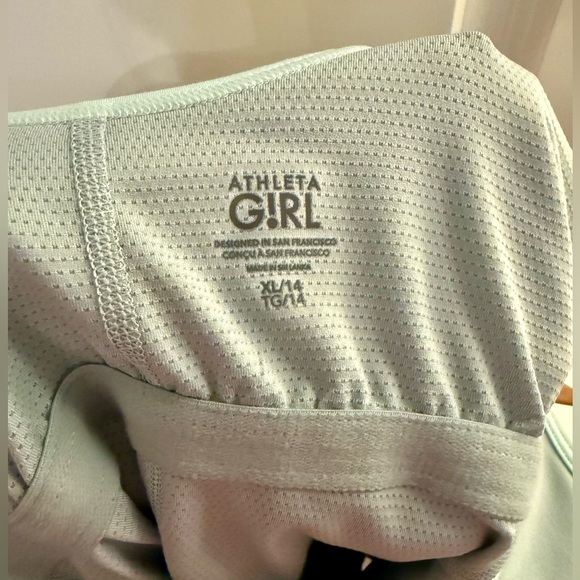 Athleta Girl Chit Chat Sleeveless Tennis Dress Dawn Blue/Green w/Shorts/ Pockets - Picture 9 of 10